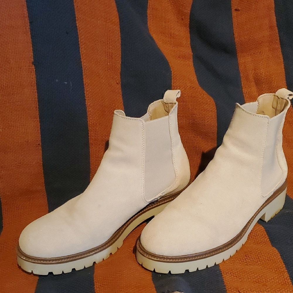 Women's Cream Ankle Boots